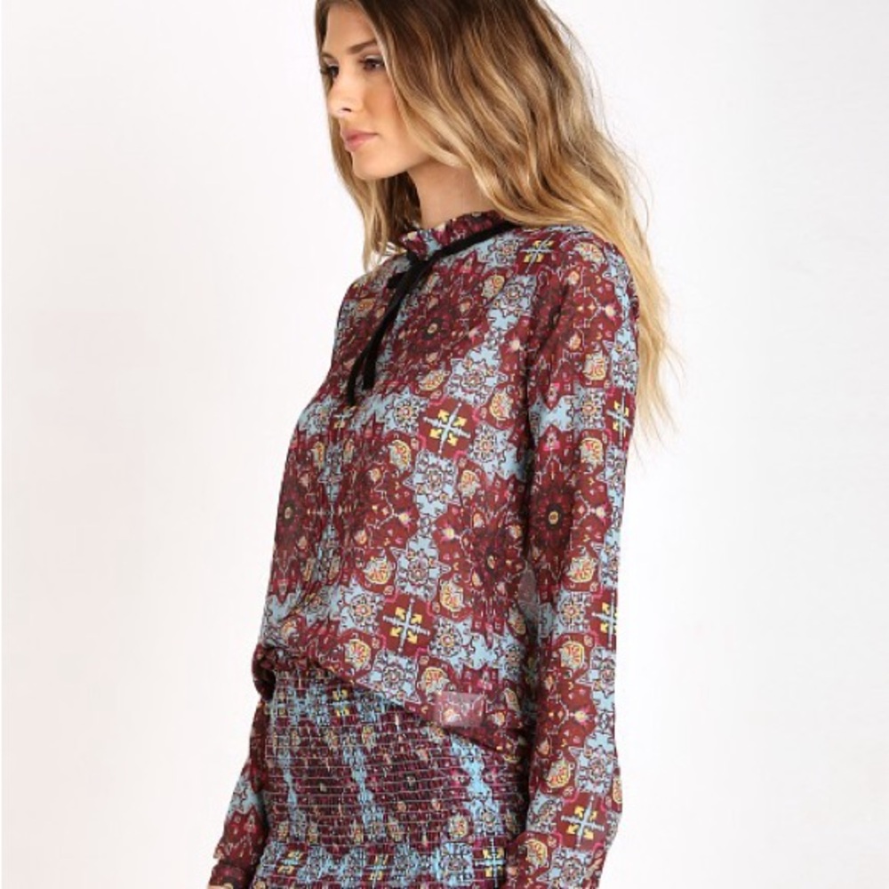 For Love And Lemons Geneva Blouse Cornflower Blue